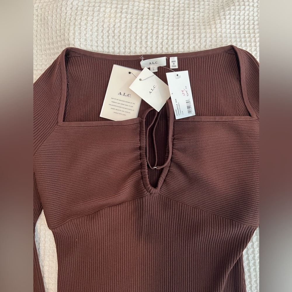A.L.C Annabelle Cross-Front Rib Knit Top - Picture 4 of 4